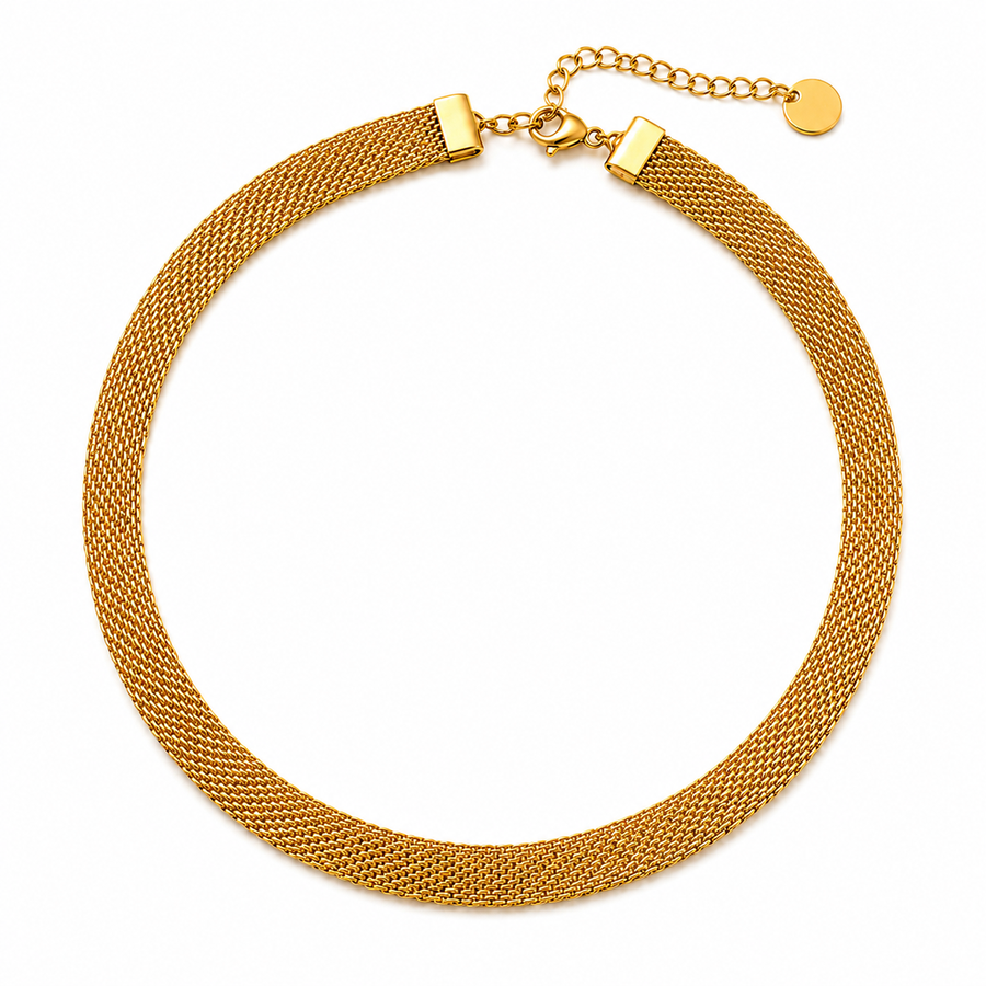 18K Gold Mesh Chain Necklace
