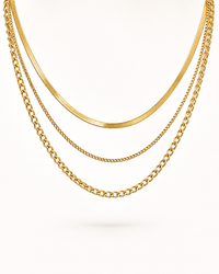 3-Layered Gold Chain Necklace Set | Tarnish-Free