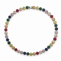 Sparkling Floral Cluster Cubic Zirconia Tennis Necklace