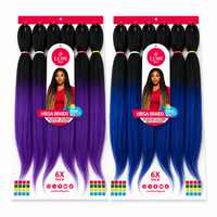 6X Pre-Stretched Synthetic Braiding Hair Extensions – Two-Tone Ombré