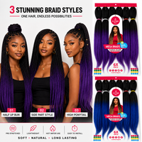 6X Pre-Stretched Synthetic Braiding Hair Extensions – Two-Tone Ombré