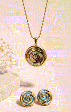 Abalone Spiral Necklace Set | 18K Gold-Plated Stainless Steel
