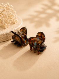 Amber Tortoise Mini Hair Claw Set