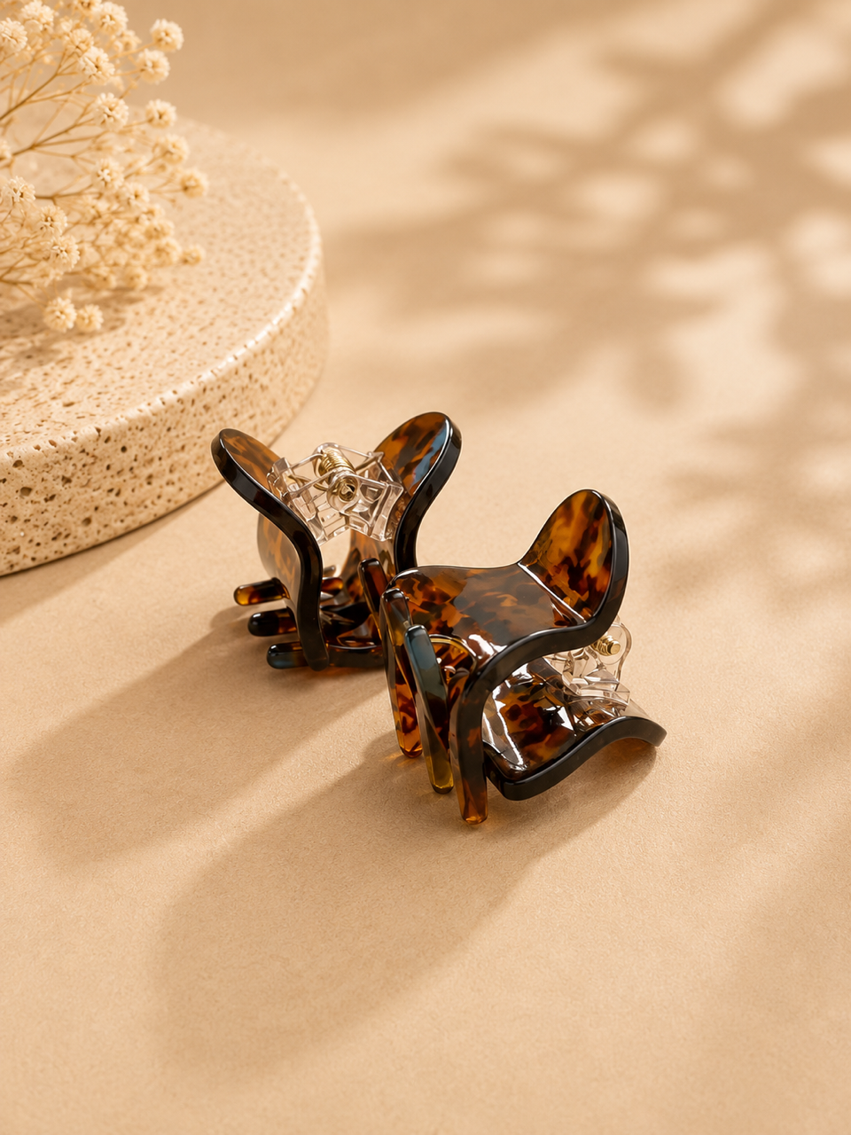 Amber Tortoise Mini Hair Claw Set