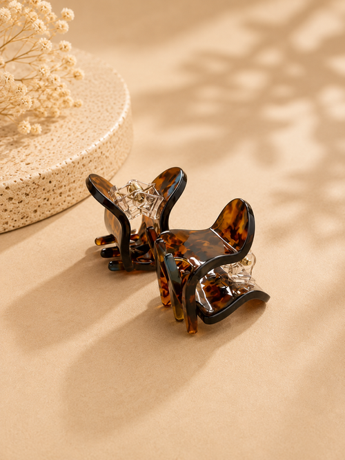 Amber Tortoise Mini Hair Claw Set