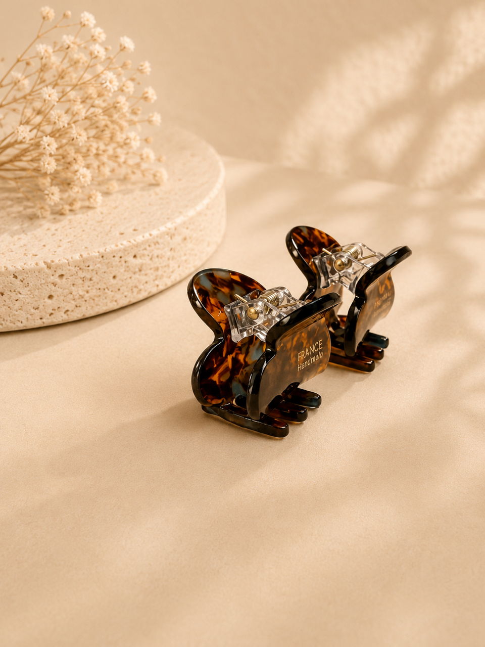 Amber Tortoise Mini Hair Claw Set