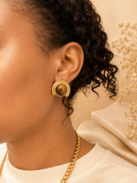 Architectural Tiger’s Eye Stud Earrings