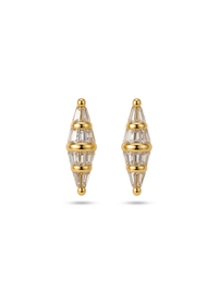 Art Deco Diamond Baguette CZ Stud Earring