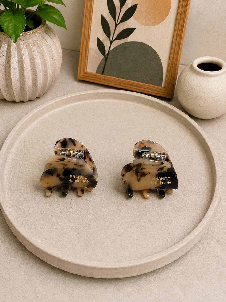 Camille Marble Mini Hair Claw Set