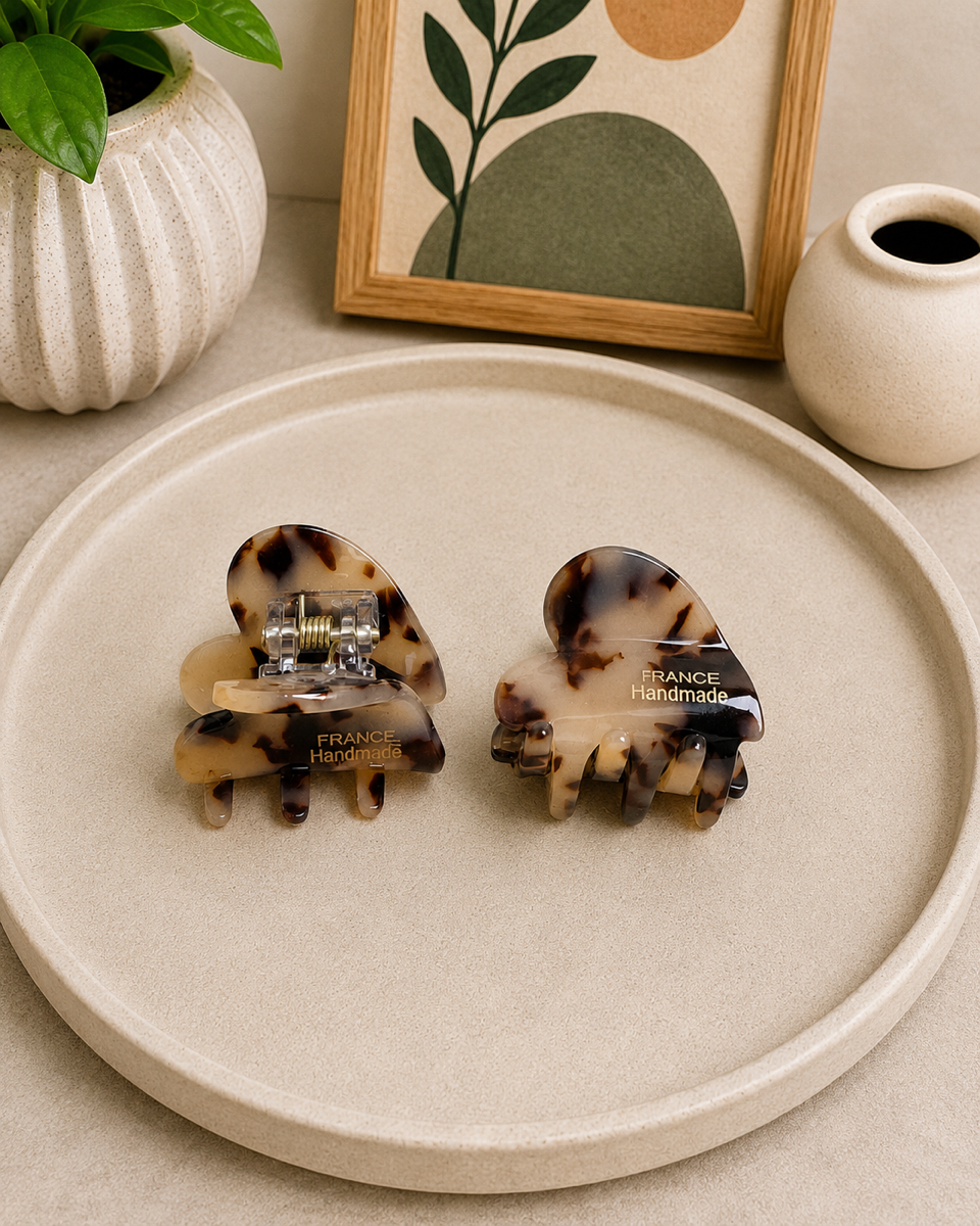 Camille Marble Mini Hair Claw Set