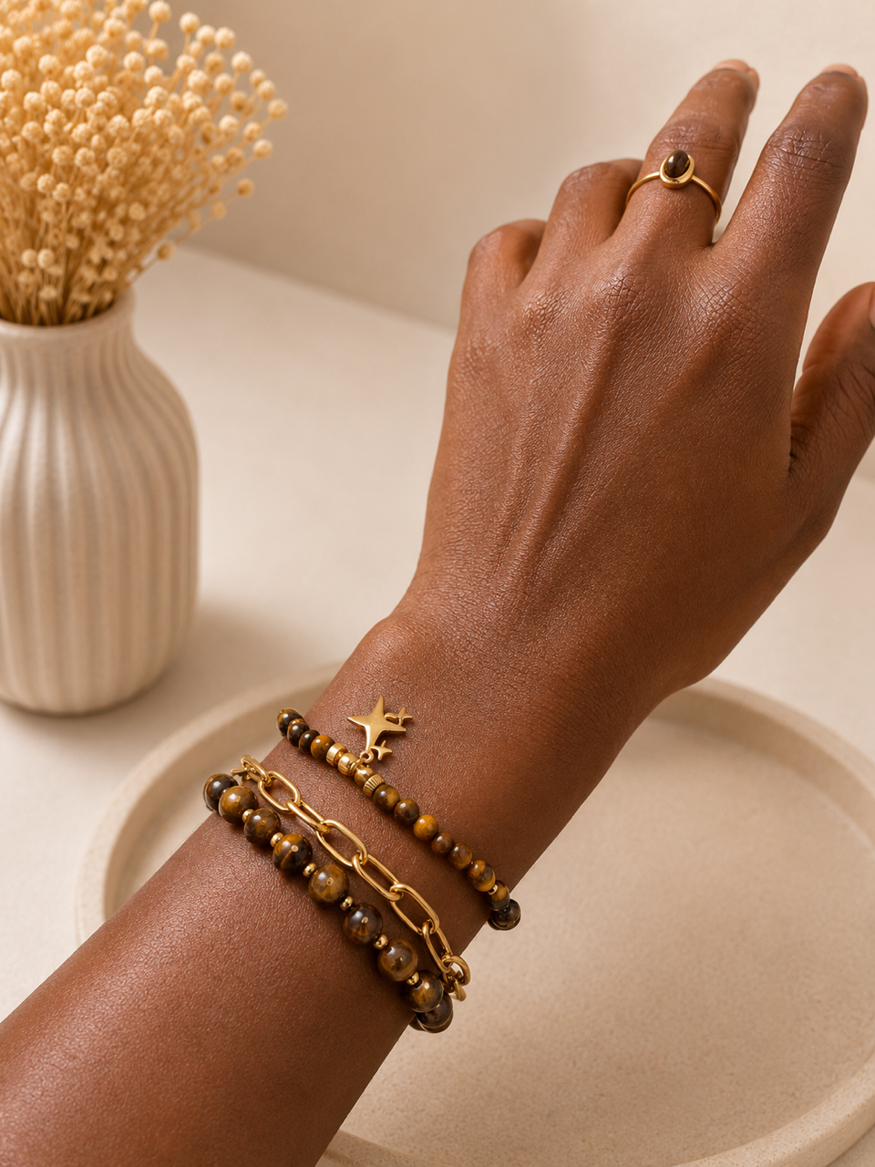 Celestial Bead & Link Bracelet Set