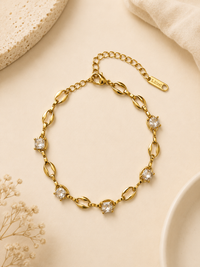 Celestial Crystal Link Layered Bracelet Set | 18K Gold-Plated Stainless Steel