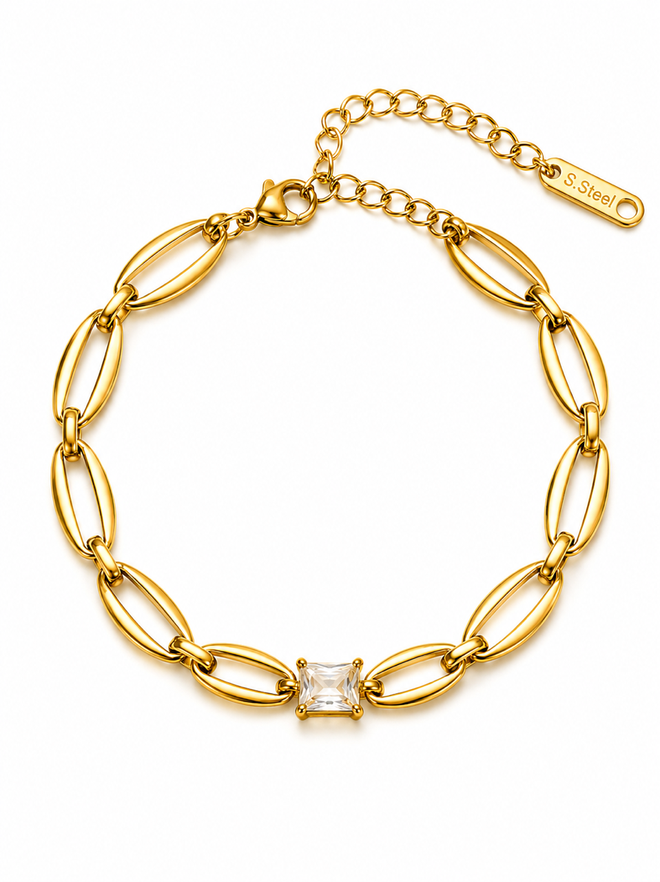 Celestial Crystal Link Layered Bracelet Set | 18K Gold-Plated Stainless Steel