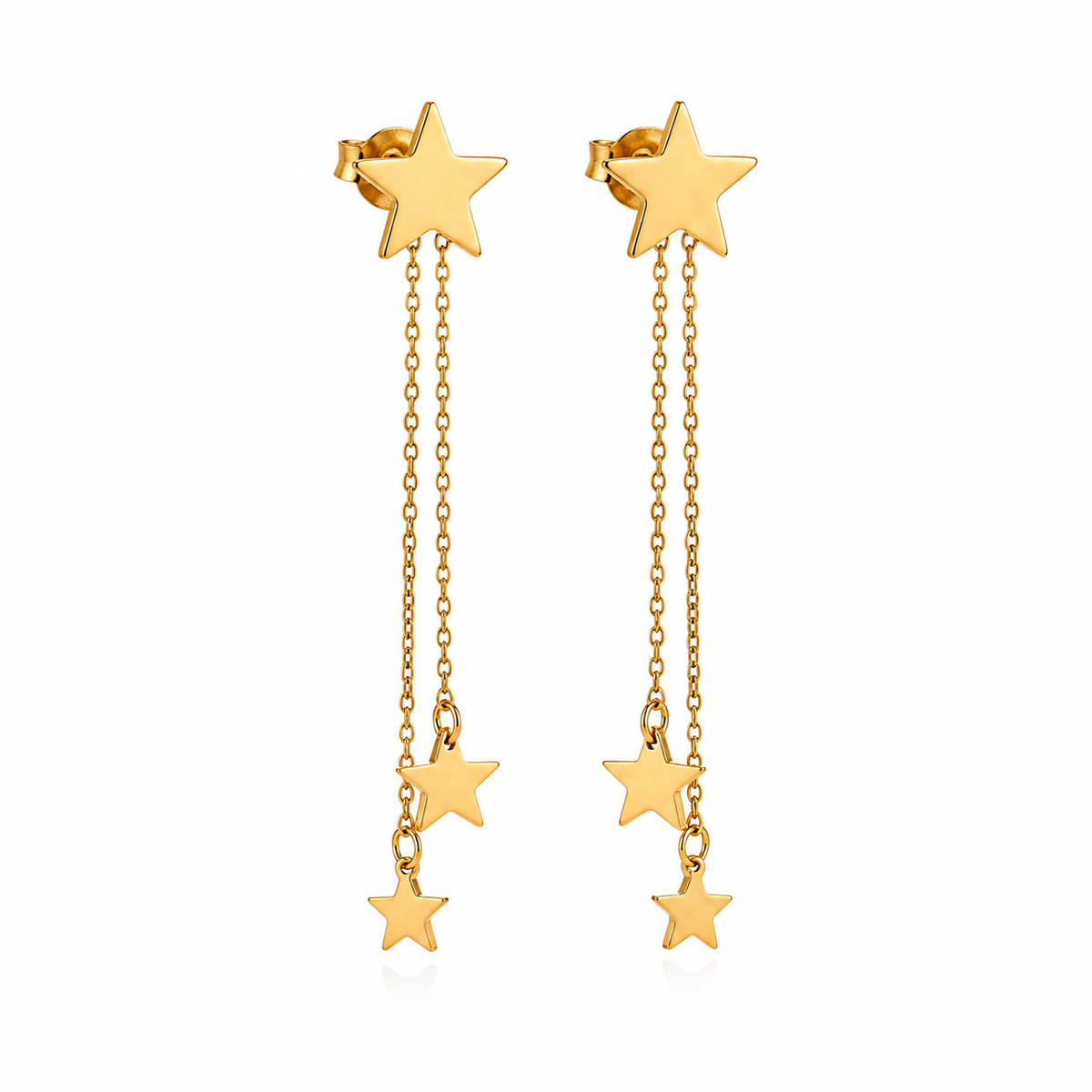 Celestial Star Cluster Chain Drop Earrings
