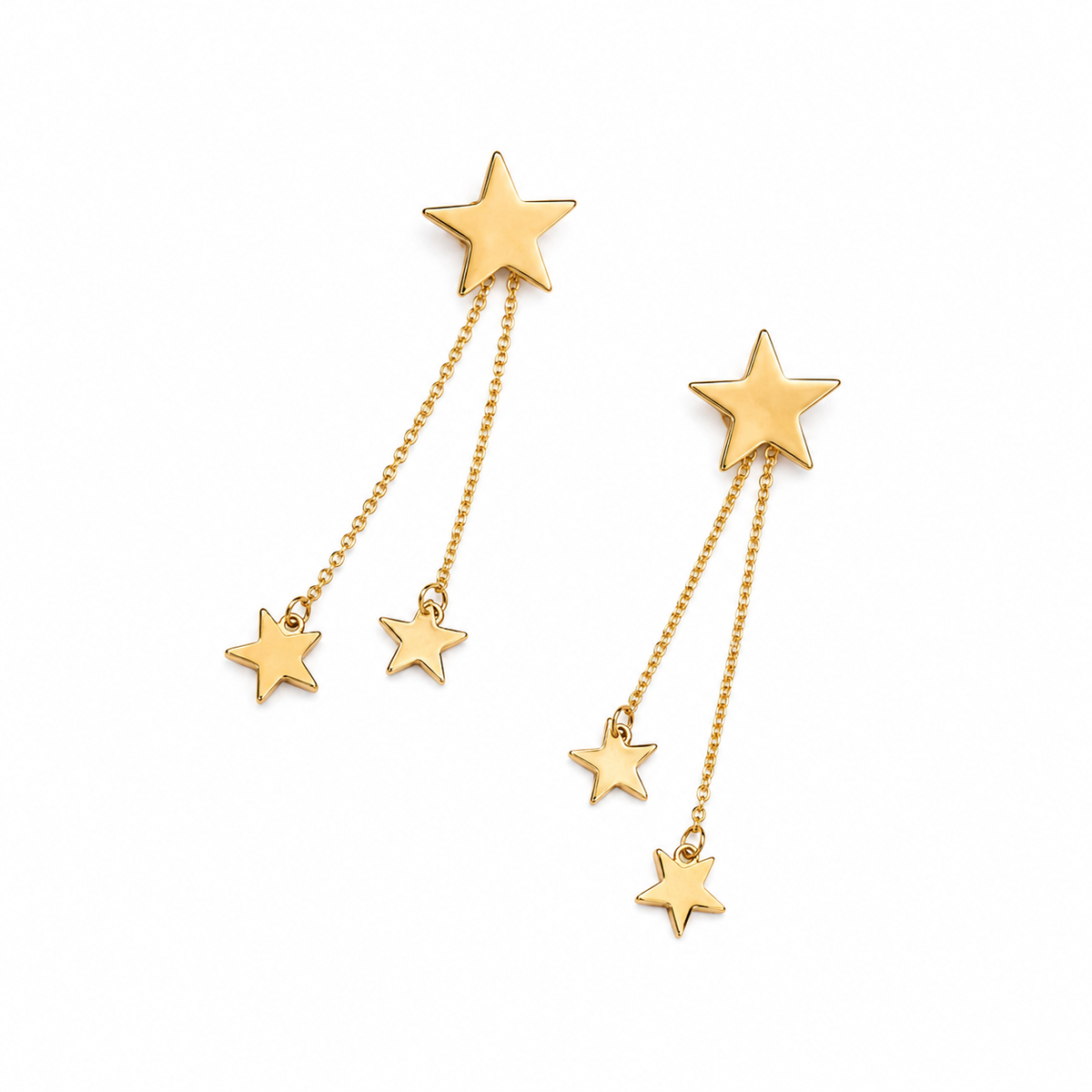 Celestial Star Cluster Chain Drop Earrings