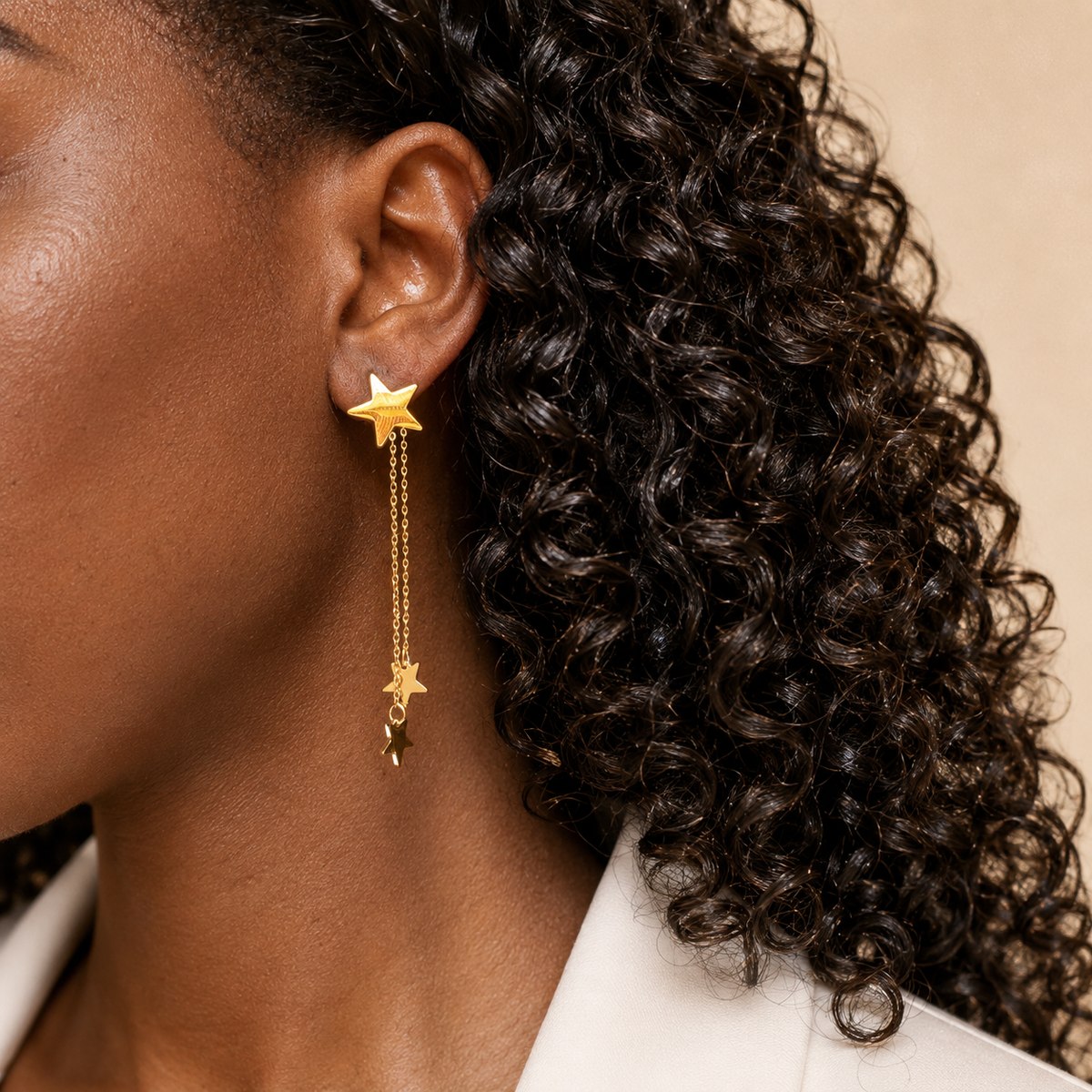 Celestial Star Cluster Chain Drop Earrings