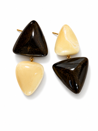 Contrast Geometric Drop Earrings | Statement Resin Style