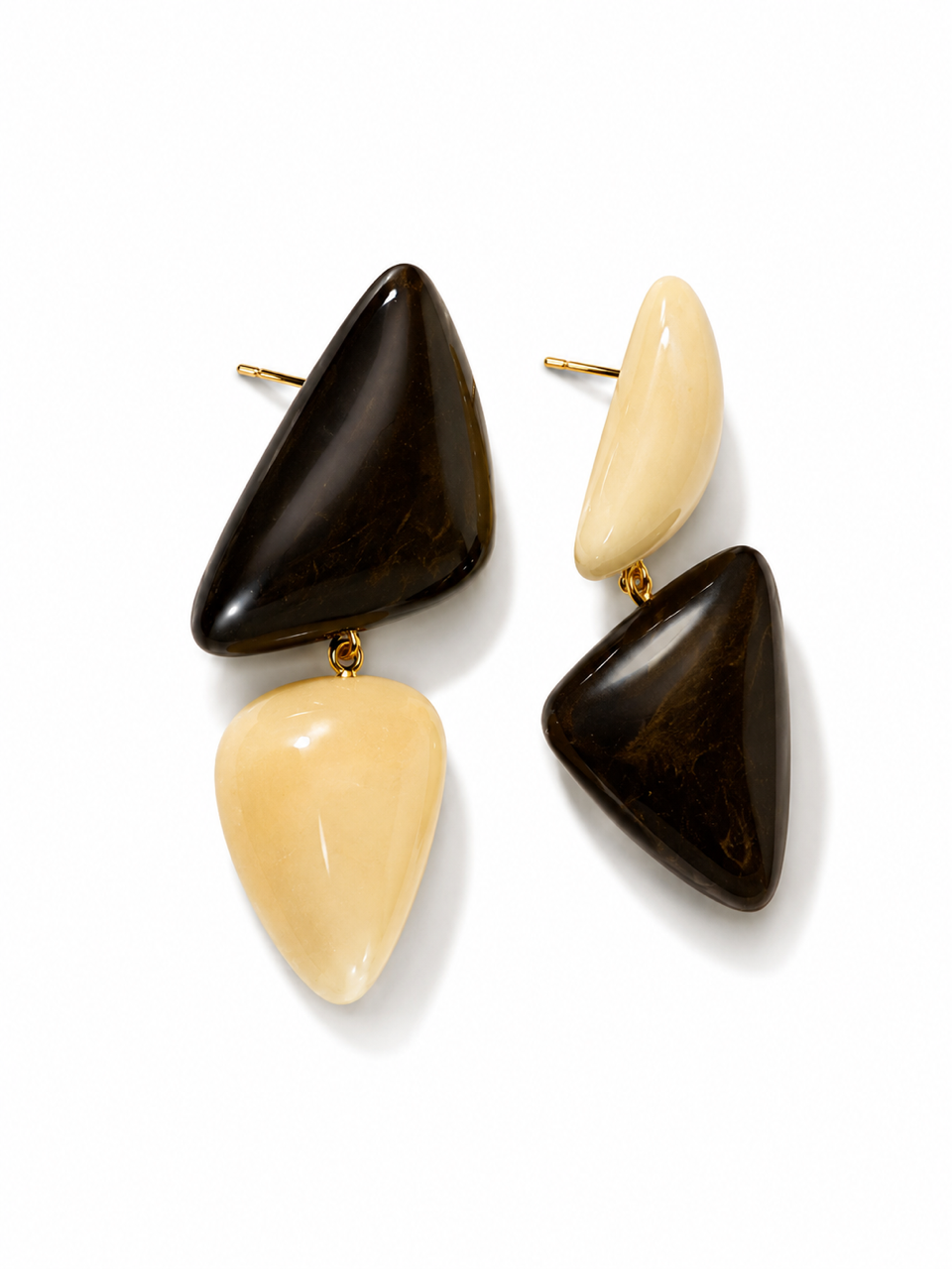 Contrast Geometric Drop Earrings | Statement Resin Style