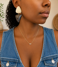 Contrast Geometric Drop Earrings | Statement Resin Style