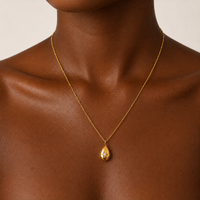 Starburst Teardrop Pendant Necklace