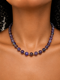 Violet Amethyst Gemstone Stretch Bracelet