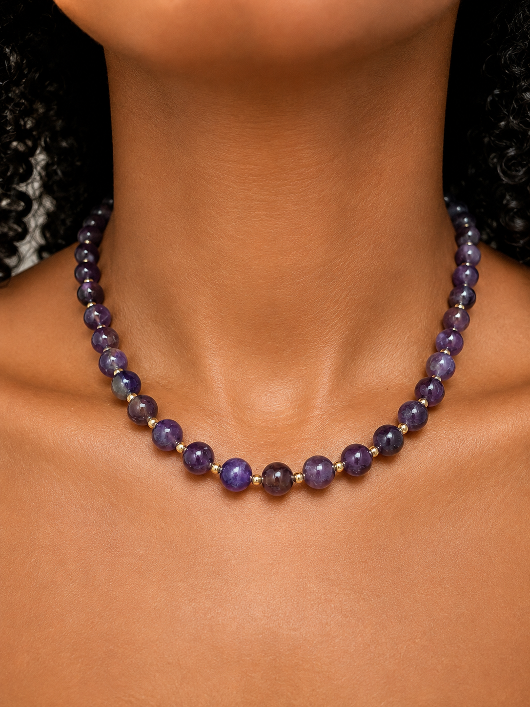 Violet Amethyst Gemstone Stretch Bracelet