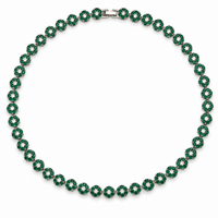 Sparkling Floral Cluster Cubic Zirconia Tennis Necklace