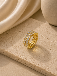 Gold Crystal Stack Ring
