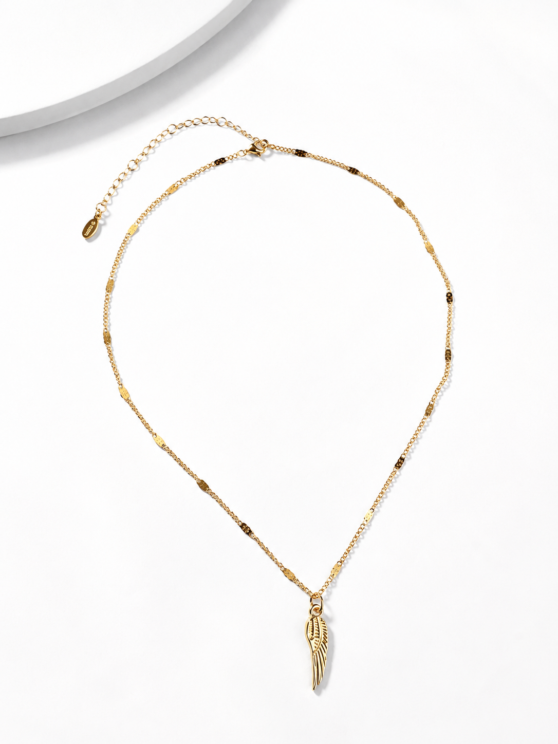 Gold Angel Wing Pendant Necklace | Stainless Steel