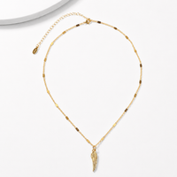 Gold Angel Wing Pendant Necklace | Stainless Steel