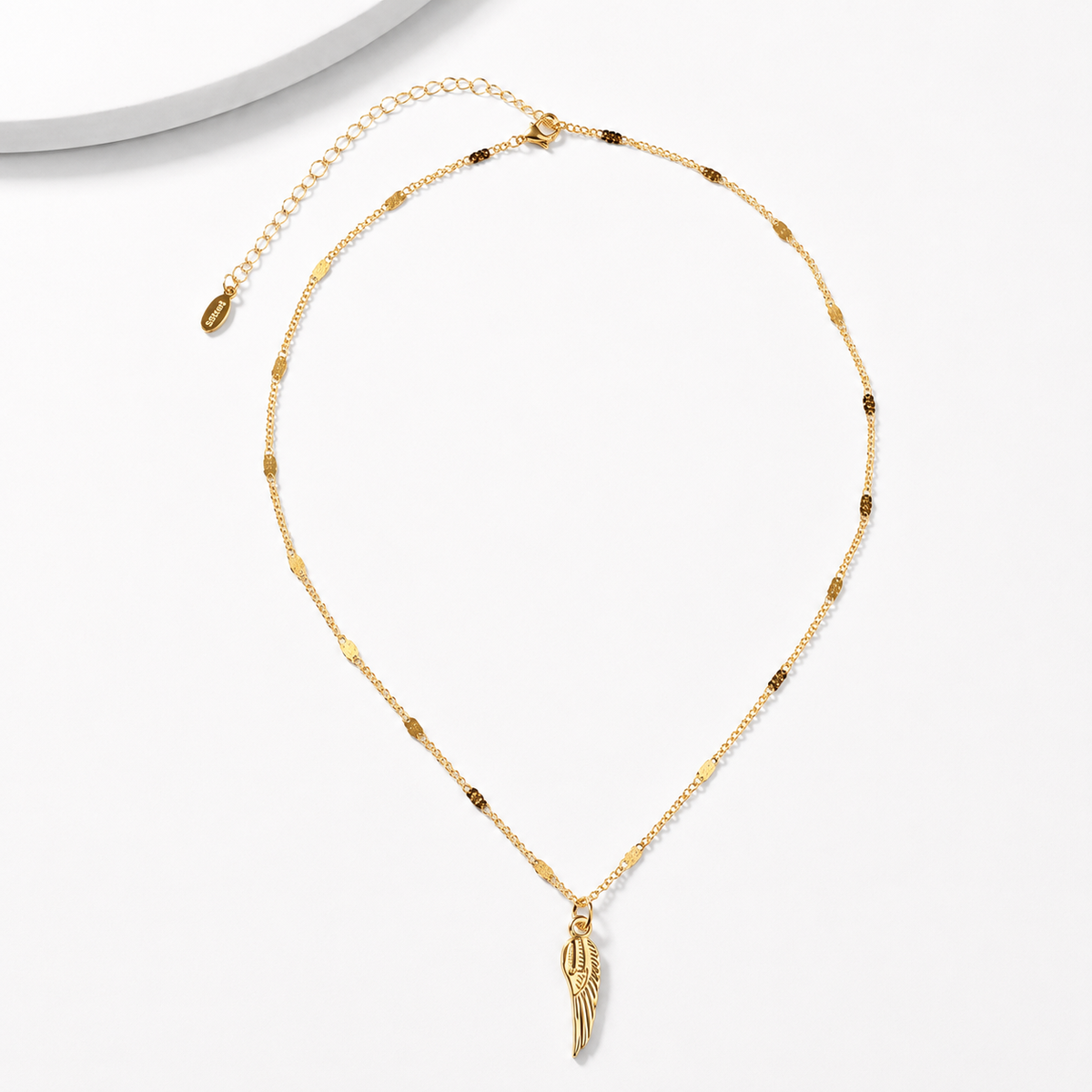 Gold Angel Wing Pendant Necklace | Stainless Steel