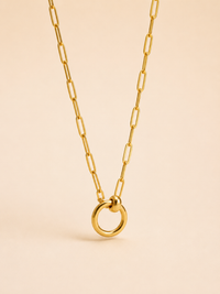 Gold Link Pendant Necklace | Waterproof Stainless Steel
