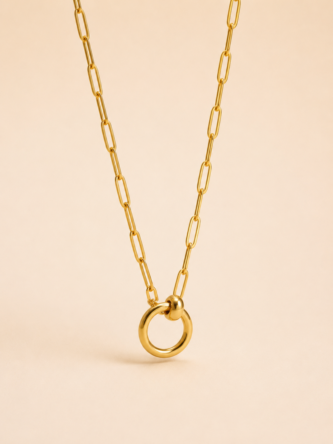 Gold Link Pendant Necklace | Waterproof Stainless Steel
