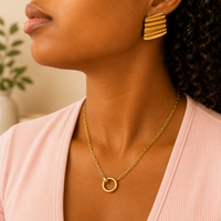 Gold Link Pendant Necklace | Waterproof Stainless Steel