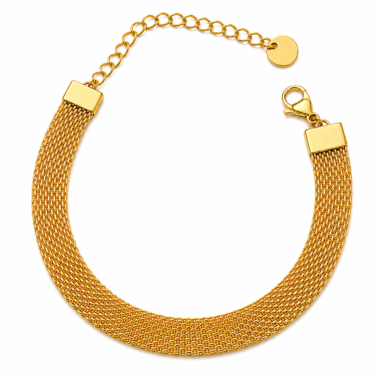 Gold Mesh Chain Bracelet  | 18K Gold-Plated Stainless Steel