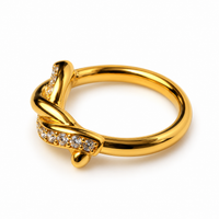 Gold Twisted Knot CZ Ring