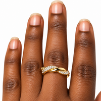 Gold Twisted Knot CZ Ring