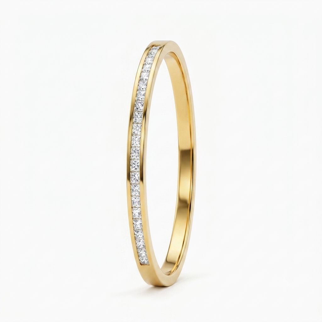 Pavé Crystal Gold Hinged Eternity Bangle