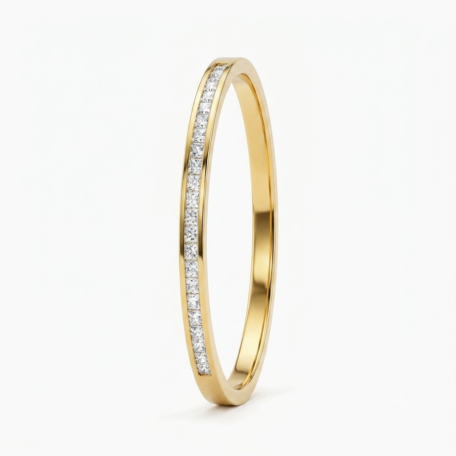 Pavé Crystal Gold Hinged Eternity Bangle
