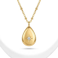 Starburst Teardrop Pendant Necklace