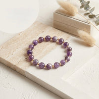 Violet Amethyst Gemstone Stretch Bracelet