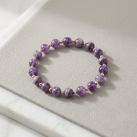 Violet Amethyst Gemstone Stretch Bracelet