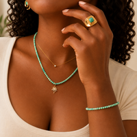 Isla Faceted Mint Turquoise Beaded Bracelet