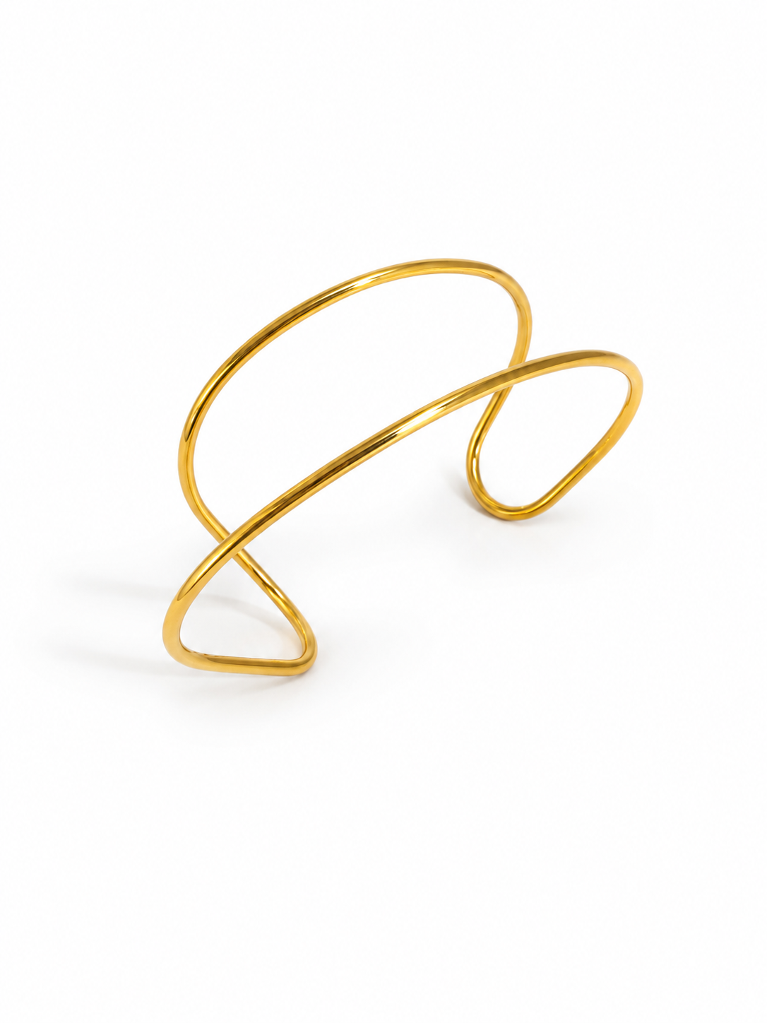 Minimalist Open Cuff Bangle Bracelet | 18K Gold Stainless Steel