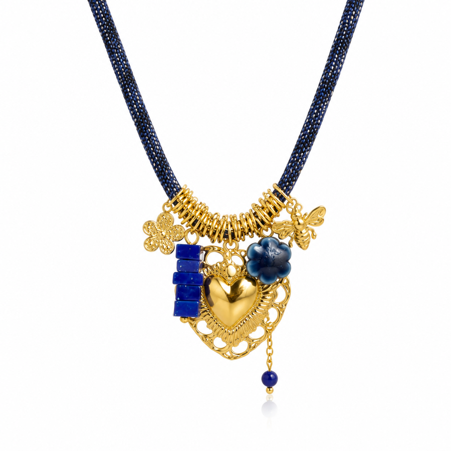 Mixed Charm Statement Necklace