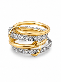 Multi-Layer Linked Pavé Zirconia Ring