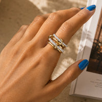 Multi-Layer Linked Pavé Zirconia Ring