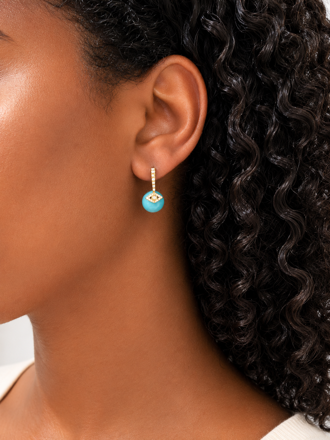 Mystic Turquoise Eye Drop Earrings