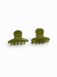 Olive Mini Hair Claw Set