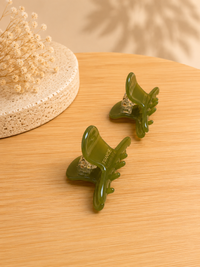 Olive Mini Hair Claw Set